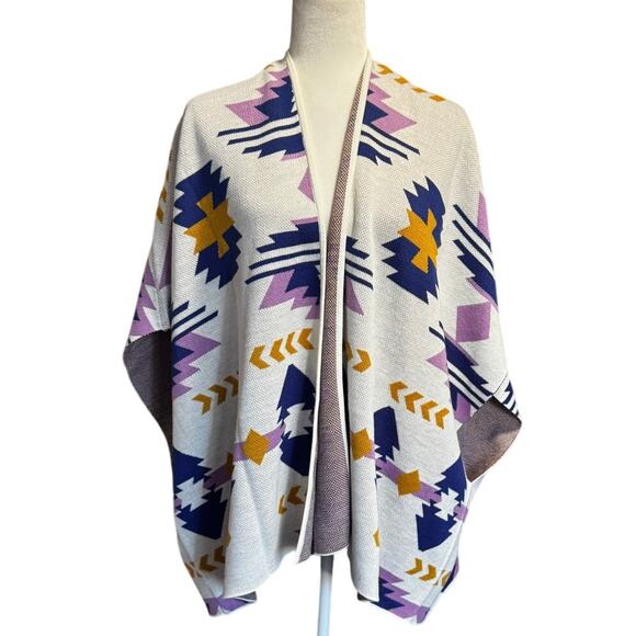 Wrangler Retro Southwestern Poncho Cardigan One Size Fits All - Picture 1 of 6